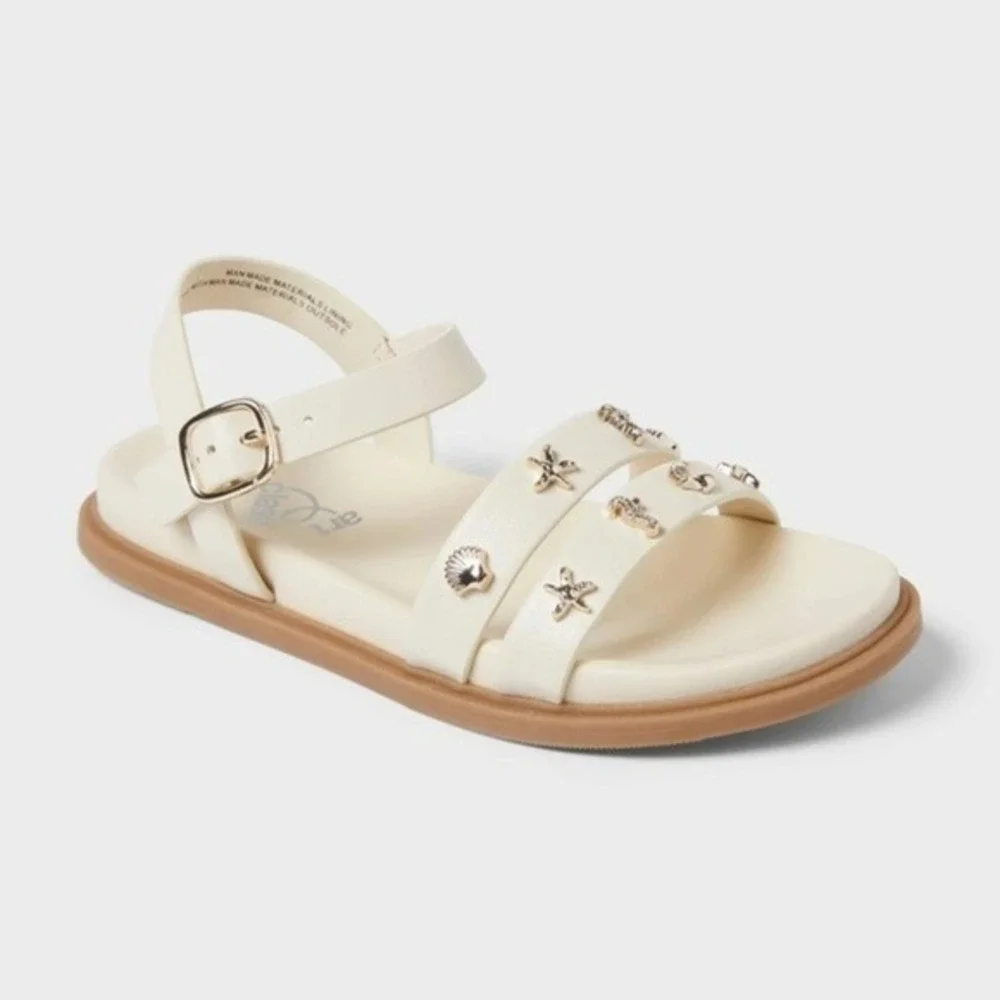 Little Girl Ellis Nautical Sandals by art class Ivory Size‎ 13 New With Tags